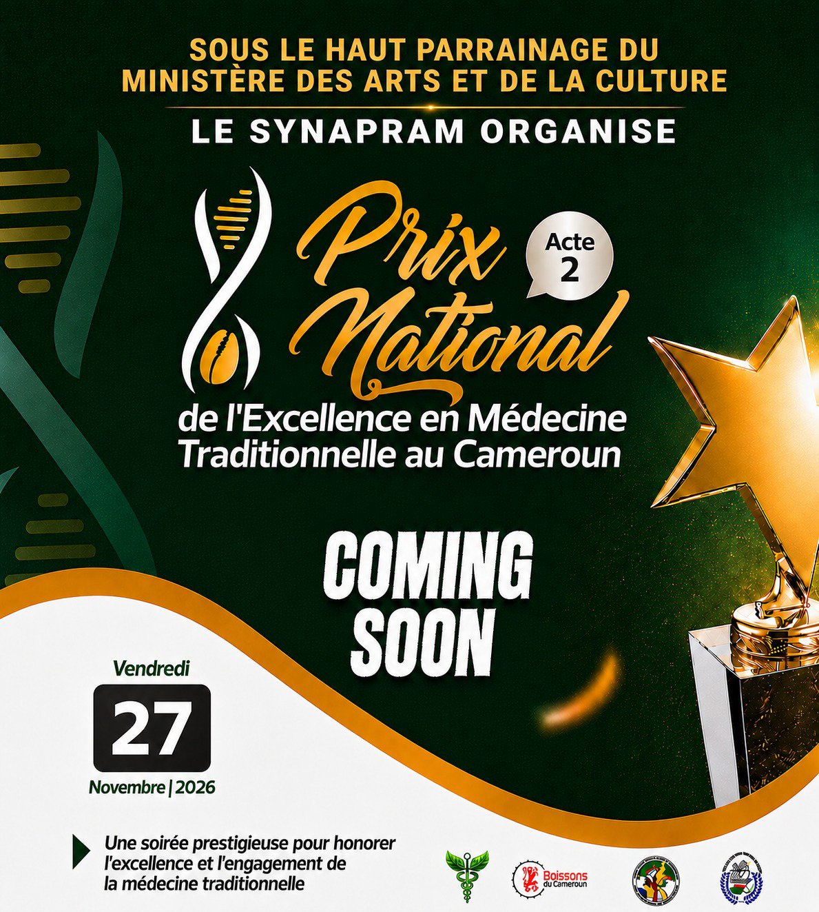 Prix National de l'Excellence en Médecine Traditionnelle au Cameroun.